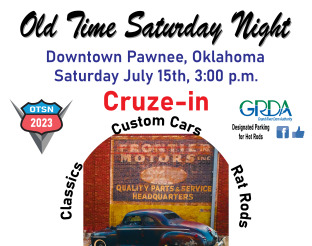 View 2023 Pawnee Old Time Saturday Night Cruze-In Flyer.